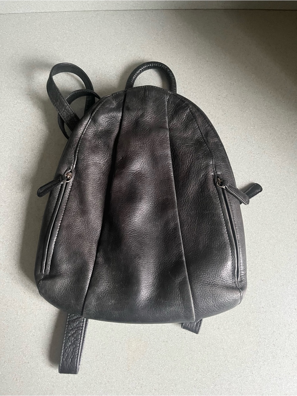 Vintage Osgoode Marley Black Leather Compact Backpack — Everyday Carry